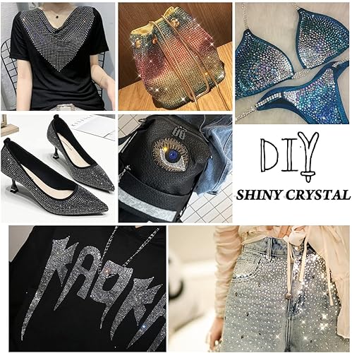 Miniatura 7 de Hotfix - Diamantes de imitación redondos de cristal con parte trasera plana para manualidades, ropa, zapatos, bolsa, decoración de bricolaje,