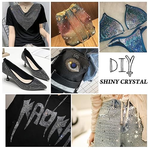 Miniatura 7 de Hotfix - Diamantes de imitación redondos de cristal con parte trasera plana para manualidades, ropa, zapatos, bolsa, decoración de bricolaje,