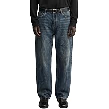 Men's Baggy Jeans - Loose Fit Wide Leg Vintage Denim Pants Casual Everyday Trousers for Daily Work All Season Wear