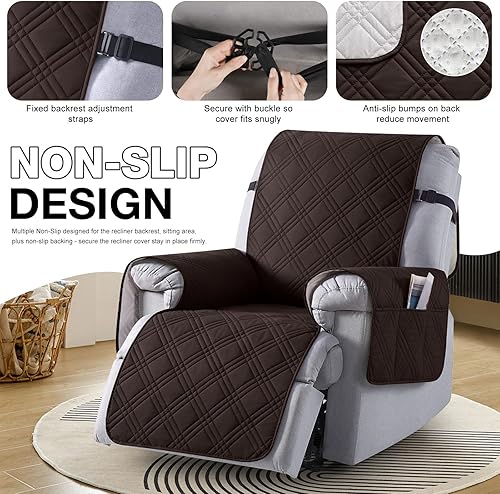 Miniatura 6 de TAOCOCO Funda para silla reclinable 100% impermeable, fundas reclinables de gran tamaño para silla reclinable grande con correas dobles, funda