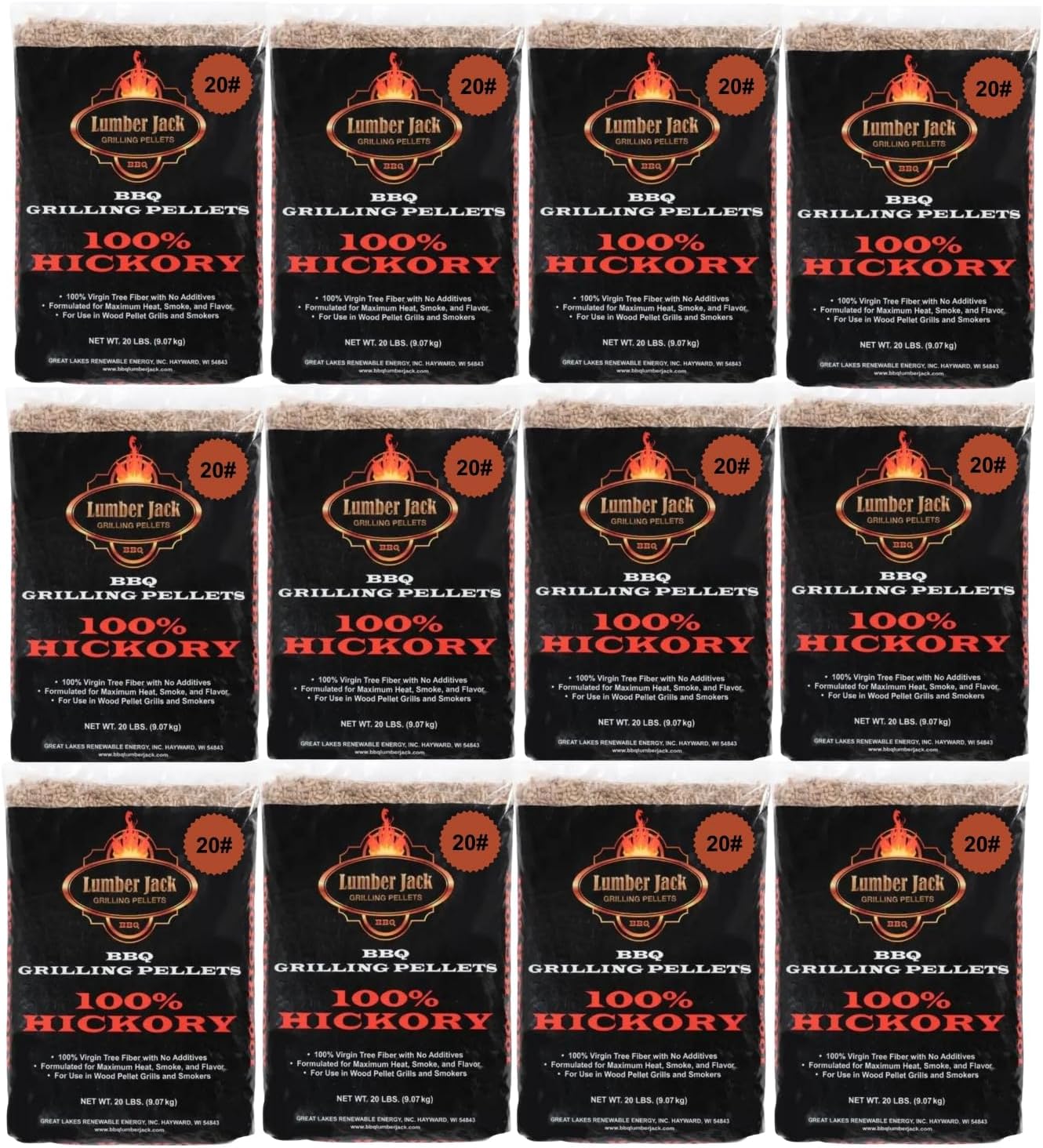 100% Hickory Lumber Jack BBQ Pellets (240)