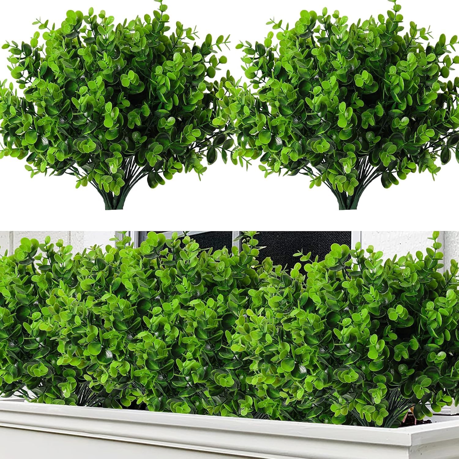 RECUTMS 8 Bundles Artificial Boxwood Bushes