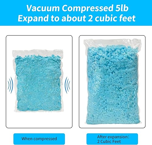 Miniatura 4 de Relleno de espuma viscoelástica triturada de 5 libras para puf, relleno de espuma viscoelástica para almohada, cojín, etc.