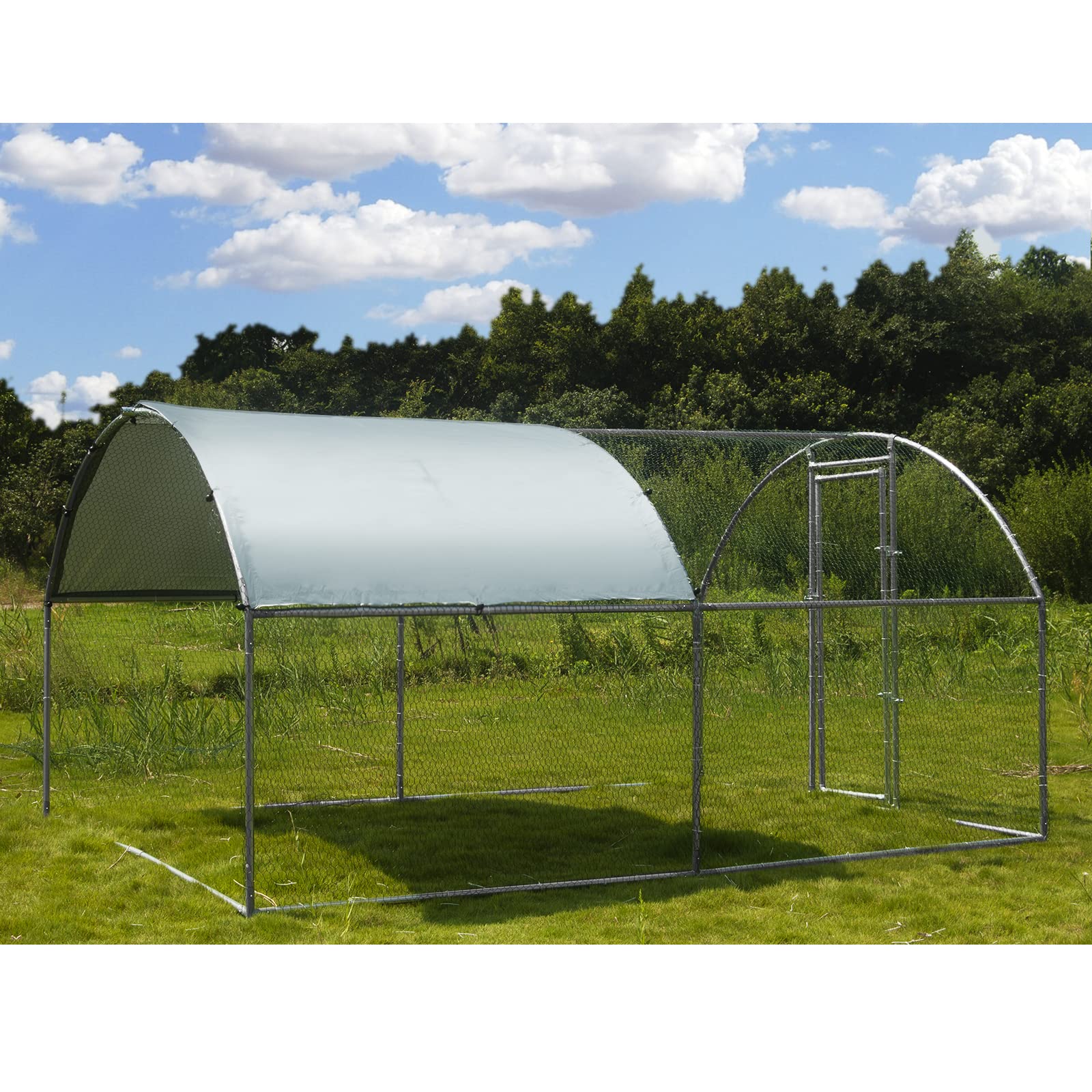 Large Metal Chicken Coop Walkin Poultry Cage Hen Run House Rabbits