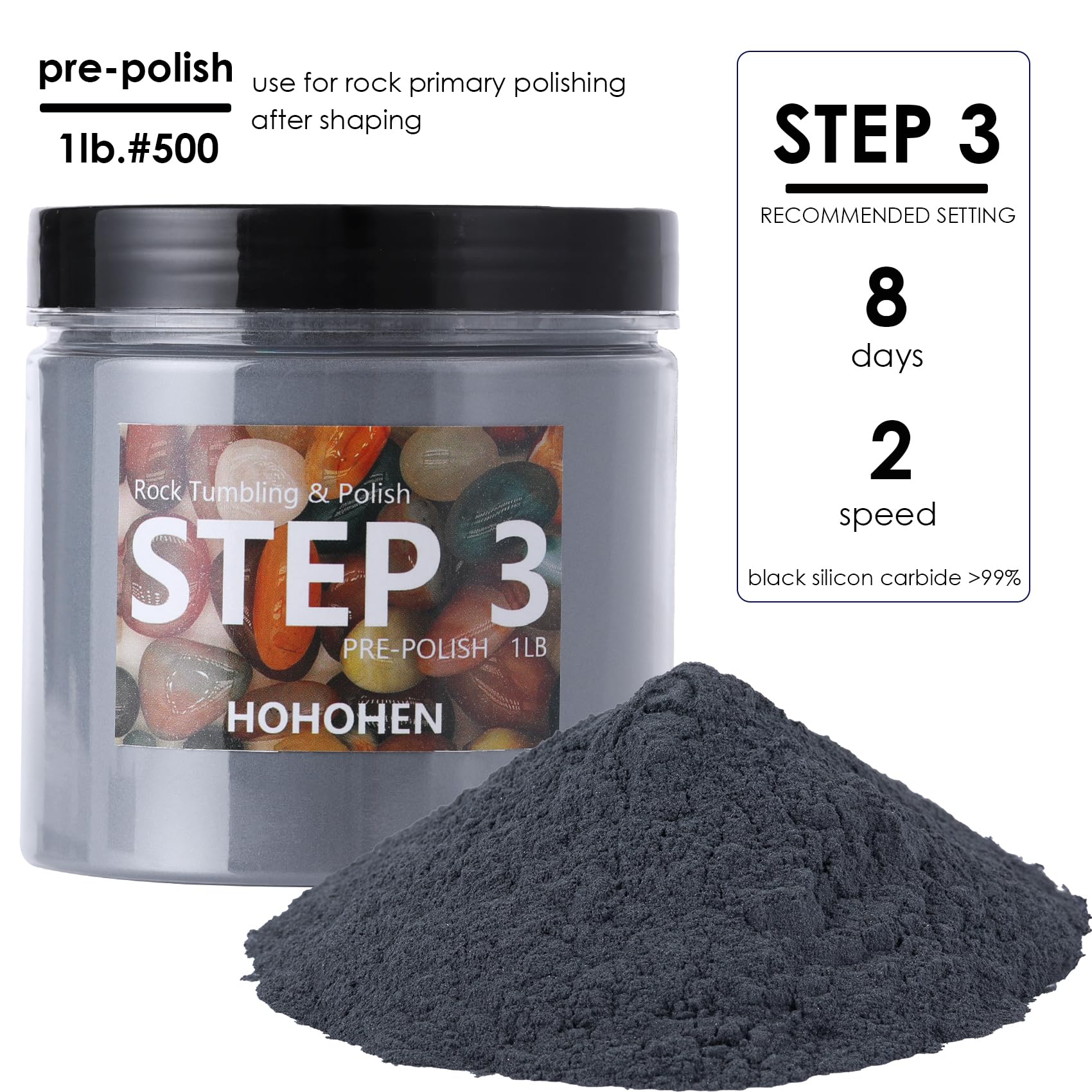 Rock Tumbling Grit Kit - Aluminum Oxide & Silicon Carbide -7