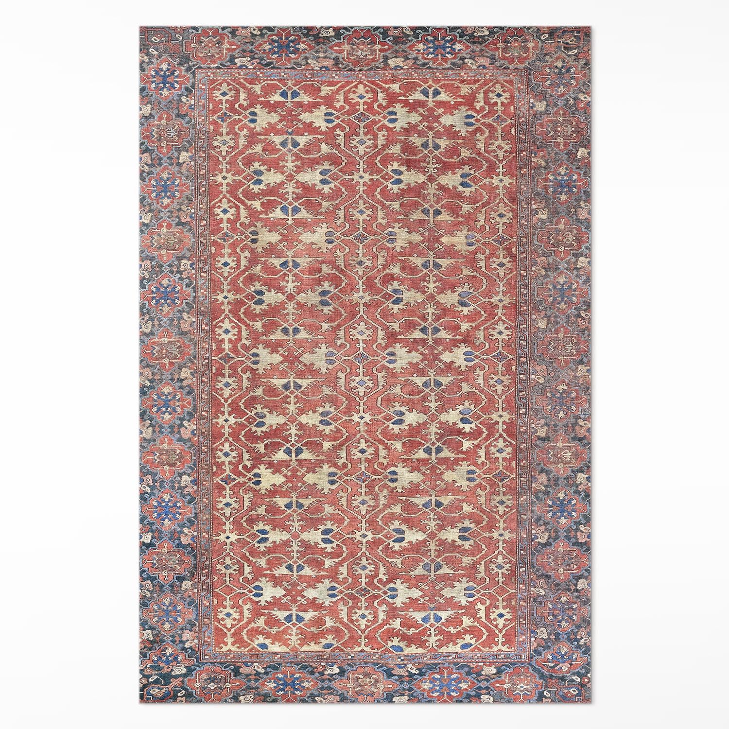 Tapis en vinyle résistant à la décoloration et facile à entretenir 120x180 cm vieux rouge bleu