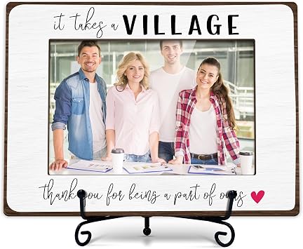 Thank You Gifts, It Takes a Village Thank You For Being a Part Of Us Picture Frame, Appreciation Gifts for Friends, 4x6 Picture Frame for Desk Display-A11-1