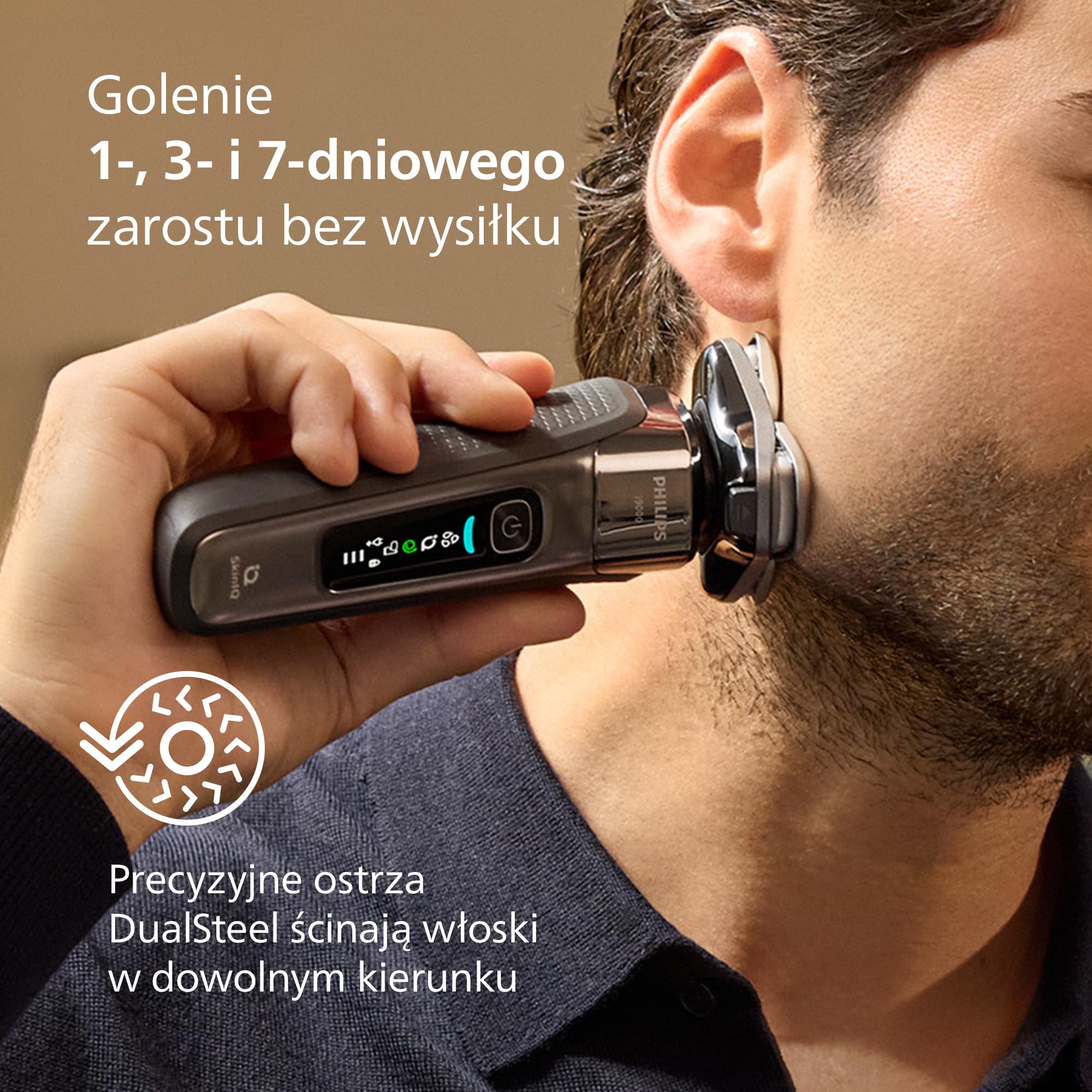 Philips Shaver i9000, golarka elektryczna do golenia na mokro i na sucho, z technologią Skin IQ, systemem Triple Lift & Cut, 360-obrotowymi podwójnymi precyzyjnymi ostrzami SteelPrecision, X9002/30