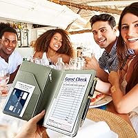 Vista 2 de RSAquar Libreta de servidor con bolsillo con cremallera, libretas de servidor de cuero premium para camarera, cartera de camarero libreta