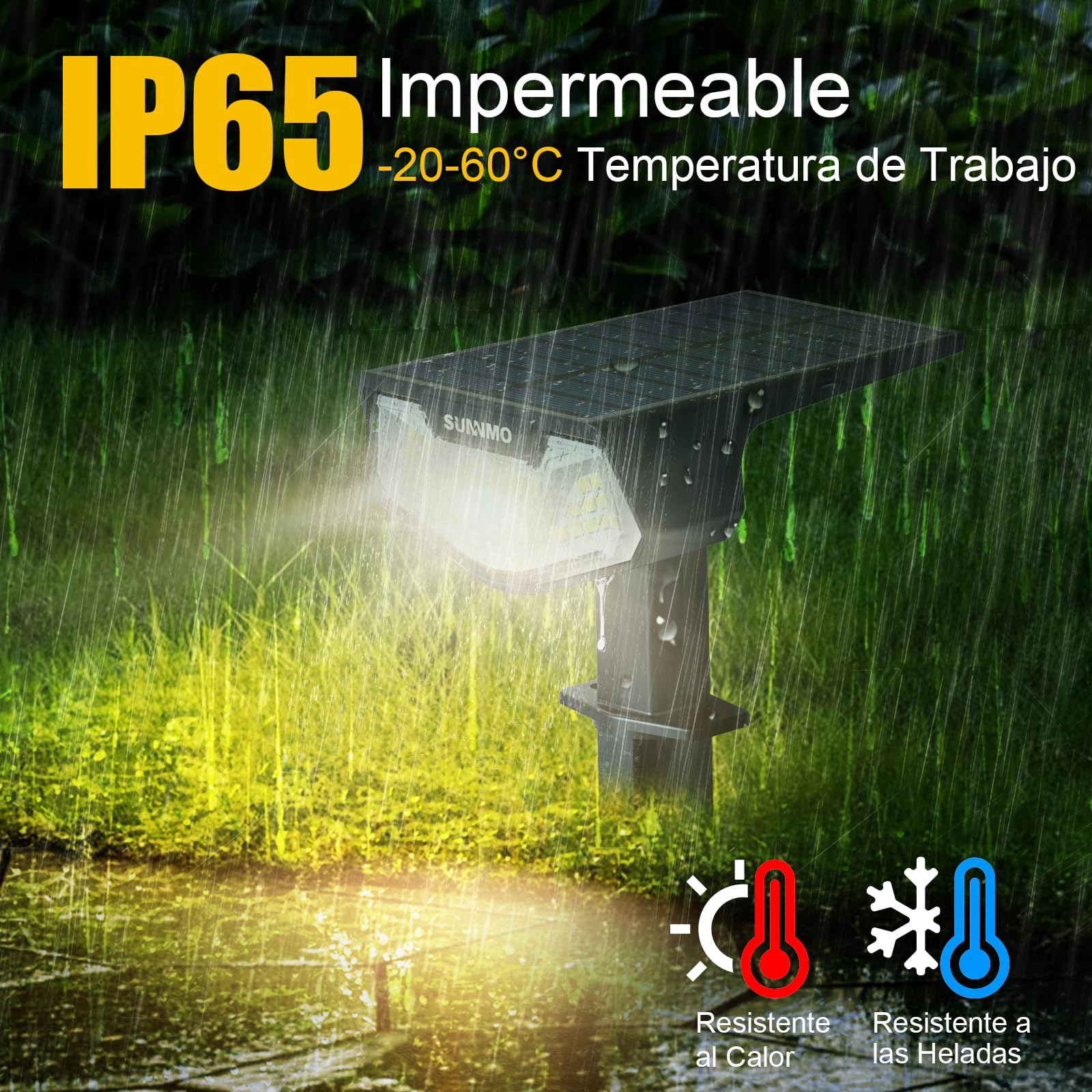 Luces Solares LED Exterior Jardin, 4 Piezas Focos LED Exterior Solares Jardin Potentes 32LED 3 Modos de Luz, Impermeable IP65 Lamparas Solares Lampara Foco Luz Solar Exterior Jardin Luz Cálida