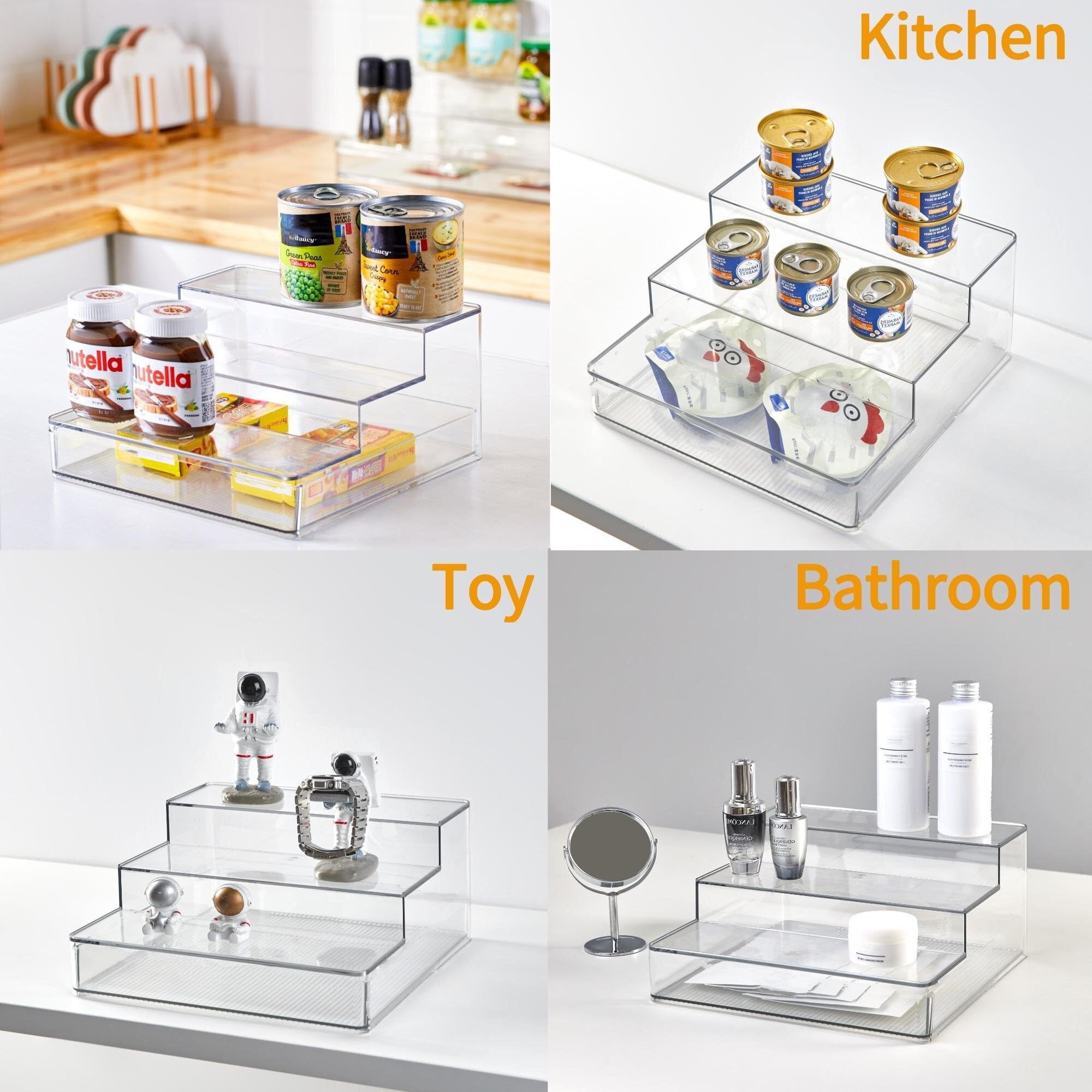 Snapklik.com : Vacane Clear Spice Rack, 3 Tiered Shelf Spice Organizer ...