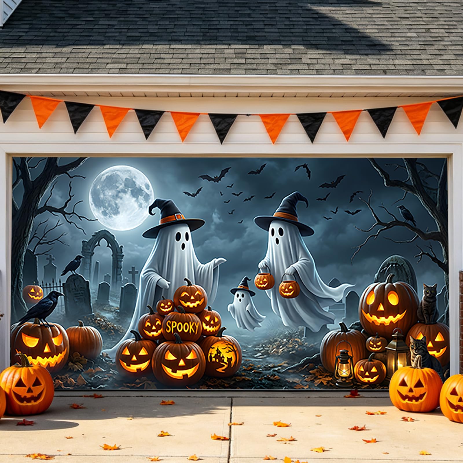 Garaż Halloween horror dekoracja zewnętrzna wewnątrz ogrodu baner