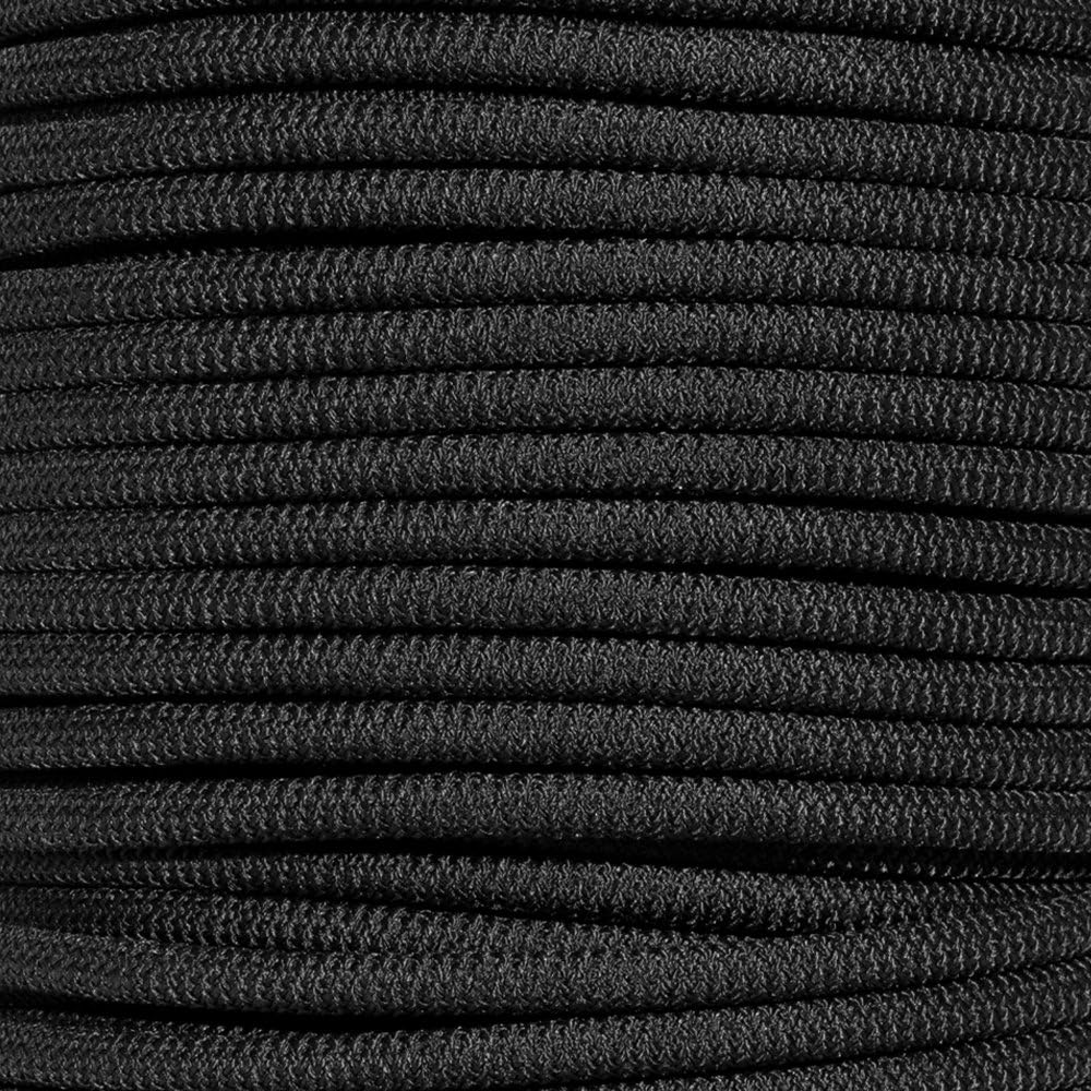 Paracord Planet Black Diamond Weave Shock Cord - Available in 1/8, 3/16, 1/4, 3/8, 1/2, and 3/4-inch Diameters - Various Lengths