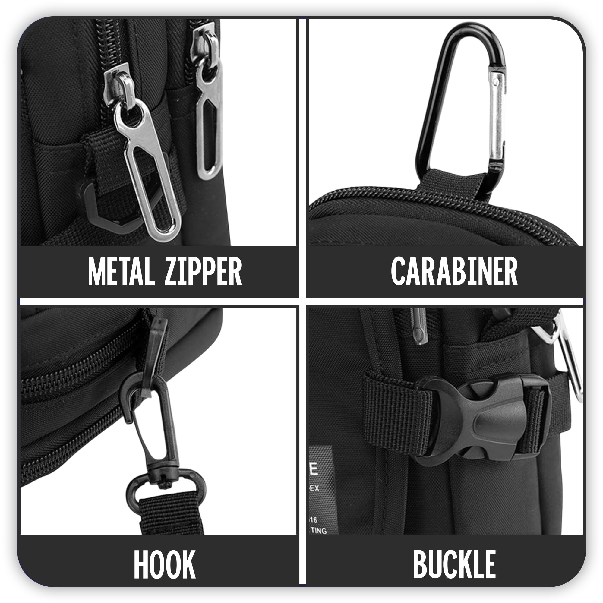 CARRY TRIP Tactical Outdoor Bag With Adjustable Strap 2 Compartment And Multiple Pockets Water Resistant Material/Sling Bag/Hiking Bag/Sling Bag For Travel/Tactical (Black) 4
