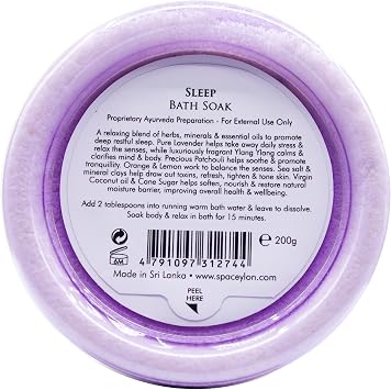 Spa Ceylon SLEEP Bath Soak | Sleep Blend with Lavender, Patchouli & Ylang Ylang | Naturals Therapy for Relaxation & Wellness | 200g