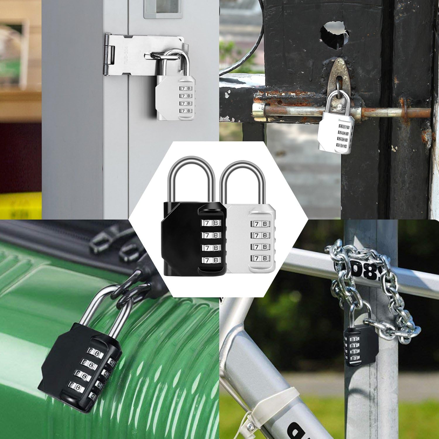 Exclusive Discount 🔥 Combination Lock, Fixm 4 Digit Combination Padlock, Waterproof Combination Lock Set for School, Gym or Sports Locker, Door, Cases, Toolbox and Fences, Hasp Storage, Silver&Black, Pack of 2 Flash Deals - 40% OFF Combination Lock, Fixm 4 Digit Combination Padlock, Waterproof Combination Lock Set for School, Gym or Sports Locker, Door, Cases, Toolbox and Fences, Hasp Storage, Silver&Black, Pack of 2