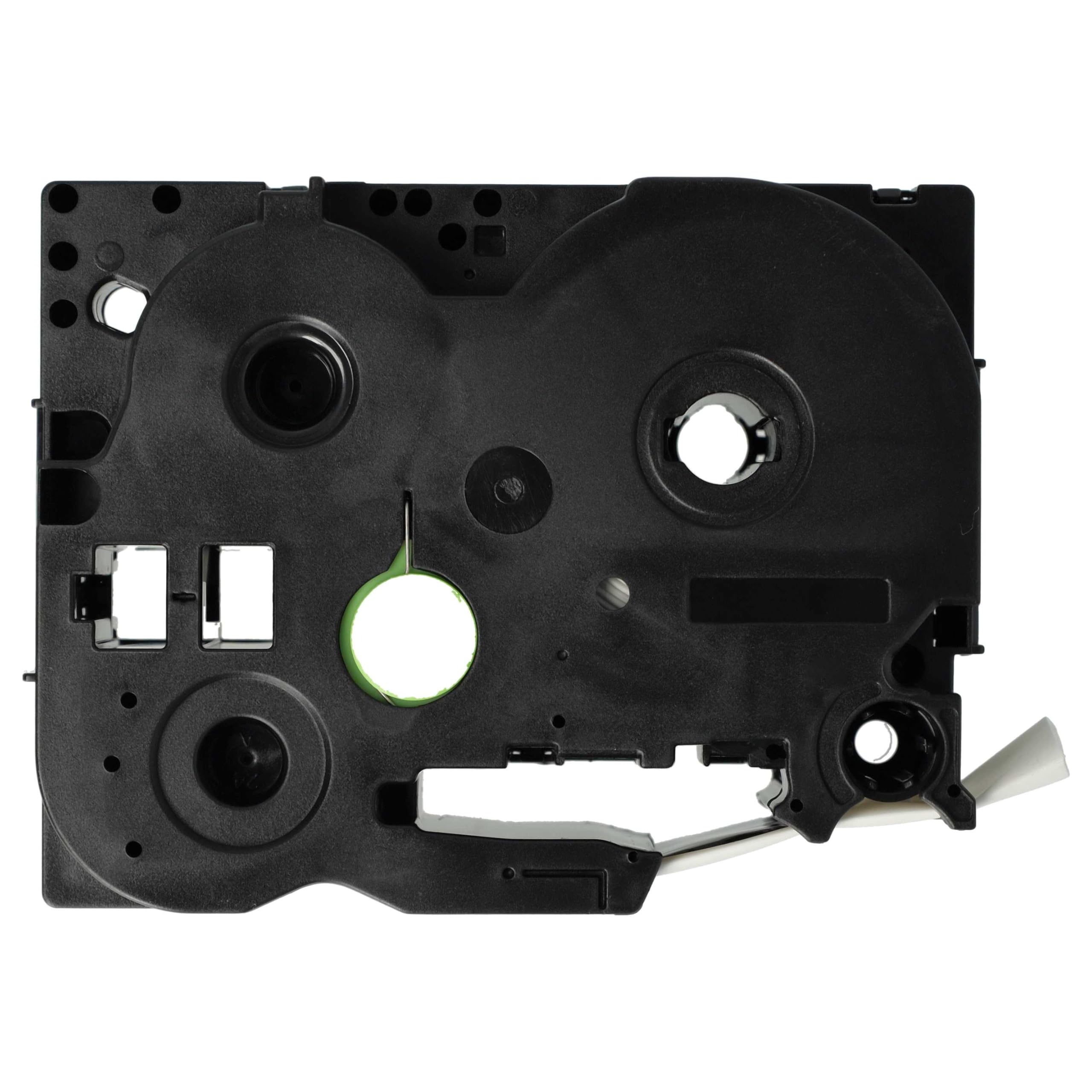 vhbw 5x taśmy kompatybilne z Brother P-Touch PT-9800PCN drukarka etykiet 1,5 m x 23,6 mm Czarny na białym, kaseta z tuleją termokurczliwą