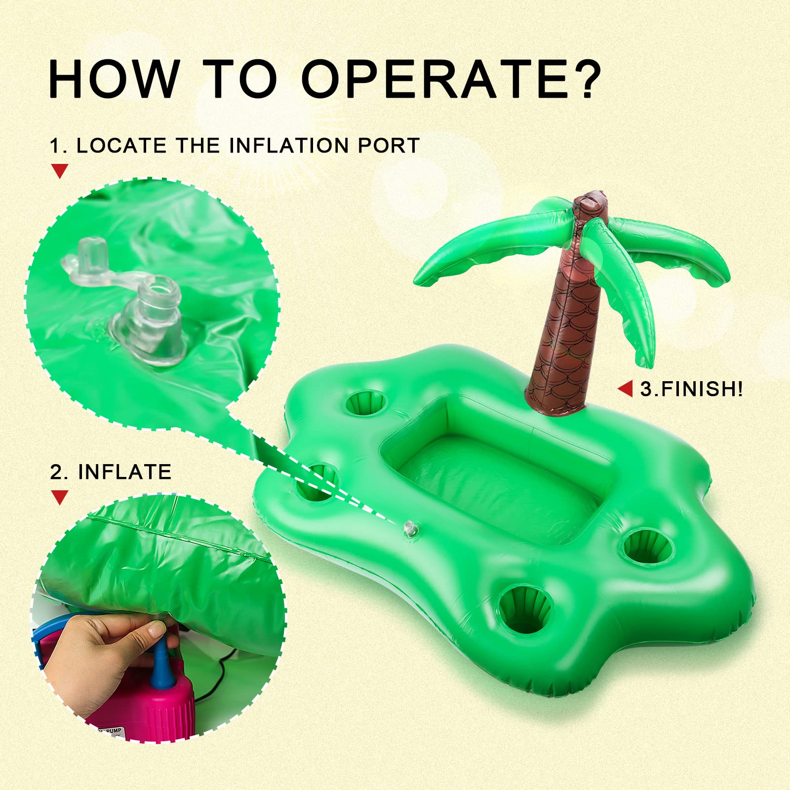 15 Portabicchieri Gonfiabili Per Piscina Con Pompa: Set Unicorno, Cigni, Fenicotteri E Frutta Per Feste Estive - 2