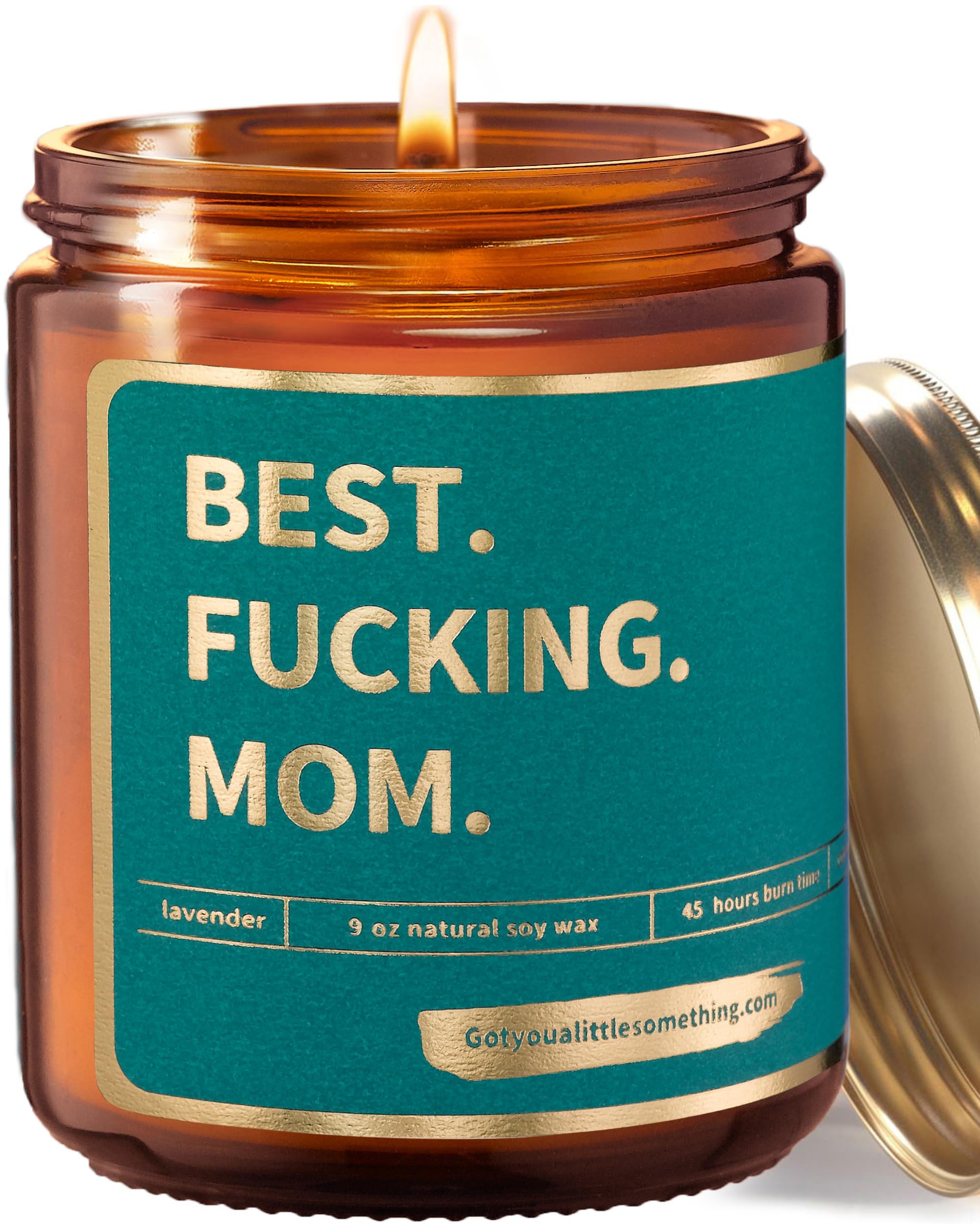 Best Mom Ever Funny Lavender Vanilla Scented Candle, 100% Soy Wax, Long Burning - Mom Birthday Gifts from Daughter Son Kids - Funny Birthday Present Idea for Women, Cool Gag Gift Idea for Mothers