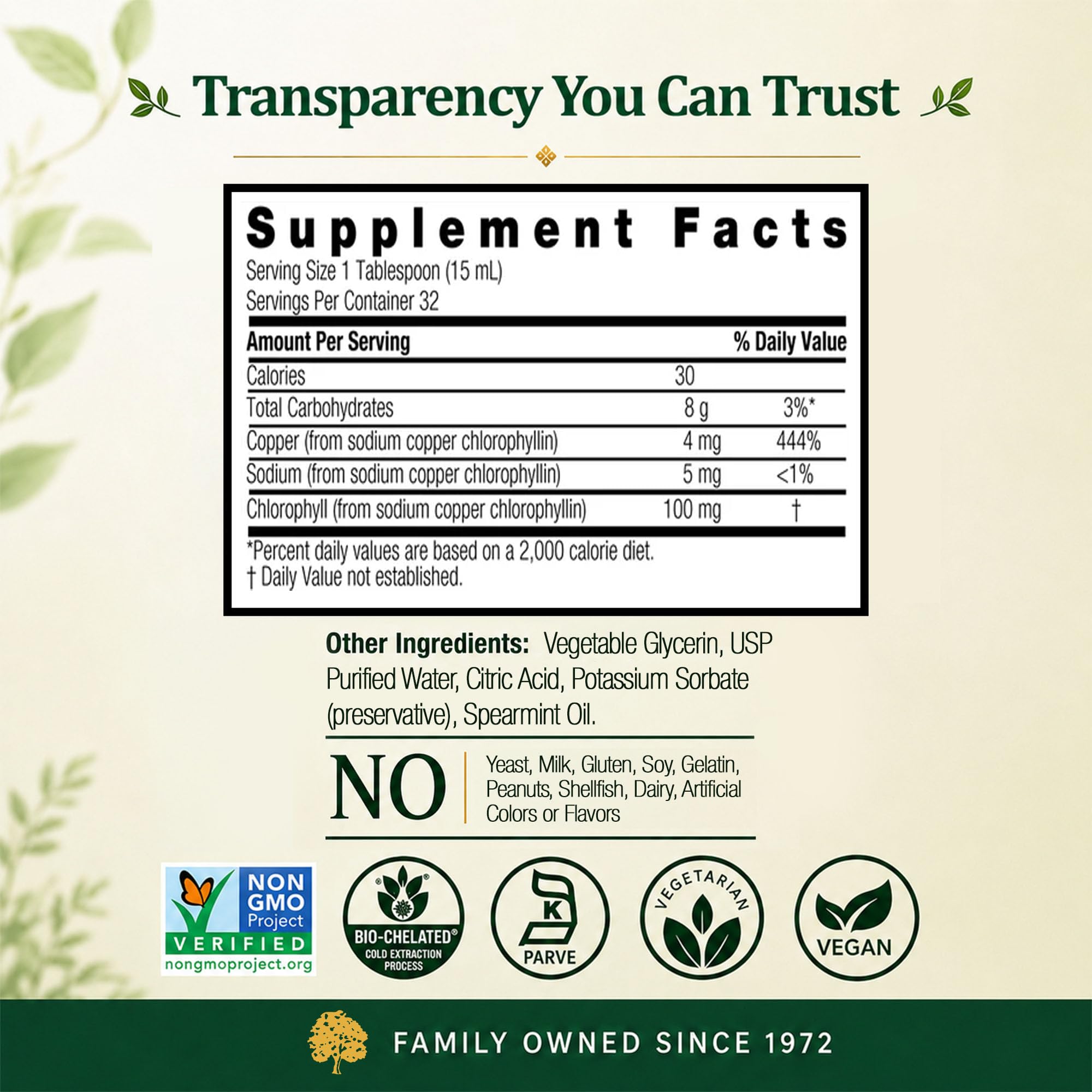 Nature's Answer Liquid Chlorophyll, 100 mg, 16 fl oz (480 ml) — Amazon image 4