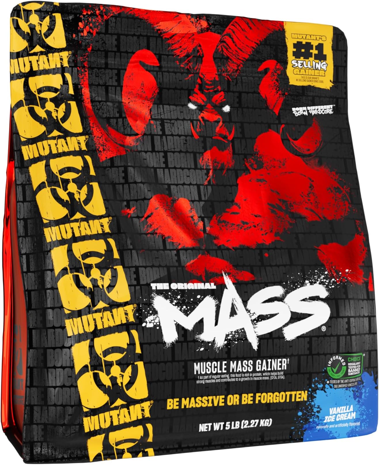 MutantMASS Gainer, Ultimate Size and Strength Gainer For Putting On Those Wanted Pounds, Vanilla Ice Cream, 5 Lbs