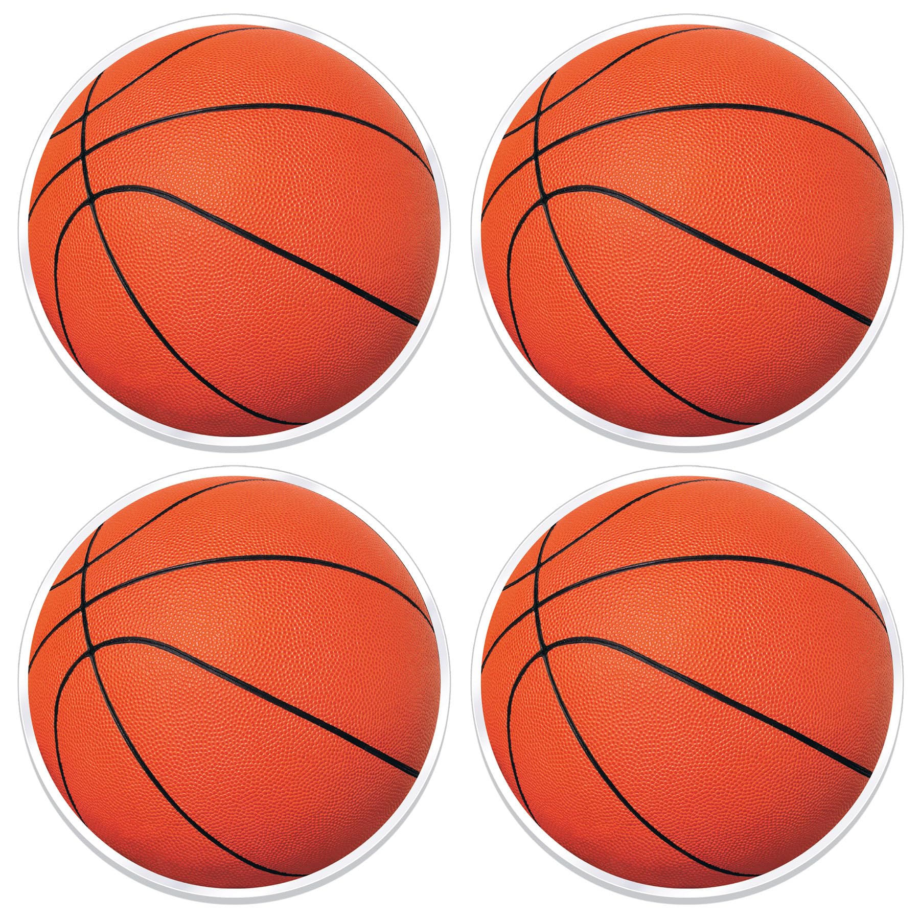 Set de table basket-ball plastique transparent rond orange et noir fête anniversaire 33cm