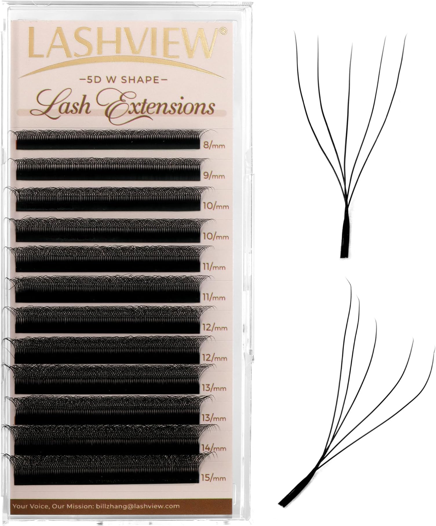 LASHVIEW W Lashes Extensions, 5D Premade Fans 0.07 D Curl 10mm Clover Lash Extensions W Shape Eyelash Extension Volume Premade W Lashes (5D 0.07 D 10mm)