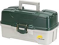Plano 3-Tray Tackle Box with Dual Top Access - Adjustable Cantilever Trays, Brass Latch, Made in USA Fishing Organizer
