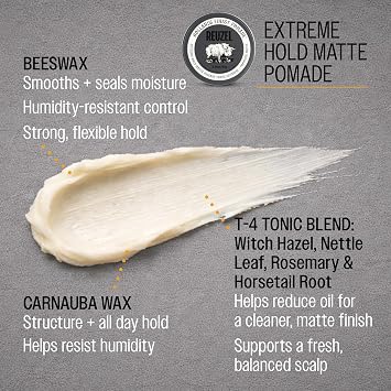 REUZEL Extreme Hold Matte Pomade, Strongest All Day Hold, Water Soluble Styling, Matte Finish & Flake Free, Easy To Wash Out, For All Hair Types. 95g