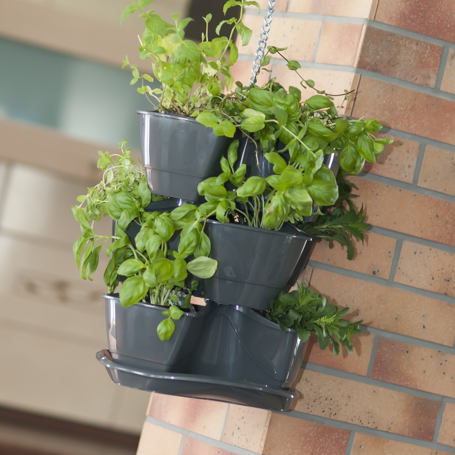Giardino verticale pensile COUBI HERBAL 9L, dimensioni (mm) 295x295x880, colore Grafite