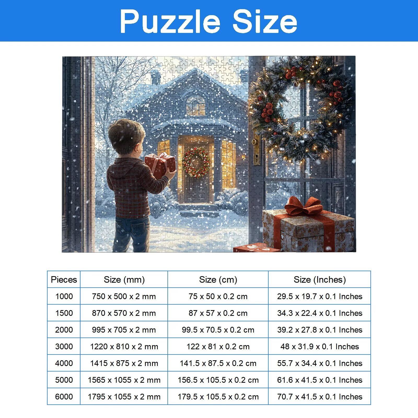 Puzzle 5000 Pezzi Natale, Puzzle Paesaggio 5000 Pezzi Arte per Adulti e Bambini, Misura: 156.5x105.5 cm, Puzzles Legno per Adulti con Squisita Scatola di Imballaggio, Regalo Donna, Regalo Uomo, -9187