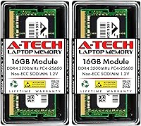 Vista 10 de A-Tech 4GB DDR4 3200 MHz SODIMM PC4-25600 (PC4-3200AA) CL22 Memoria RAM de Laptop No-ECC Módulo