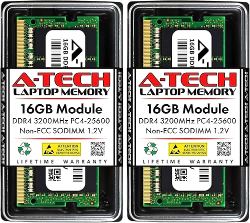 Vista 10 de A-Tech 8GB DDR4 3200 MHz SODIMM PC4-25600 (PC4-3200AA) CL22 Non-ECC Laptop Módulo de memoria RAM