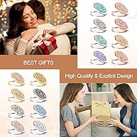 Vista 6 de Cindeer 45 Piezas Espejo Compacto Pequeño Plegable de Bolsillo Redondo de Maquillaje de Mano Cosmético con Aumento de 1X/2X, Espejo de Rinstone