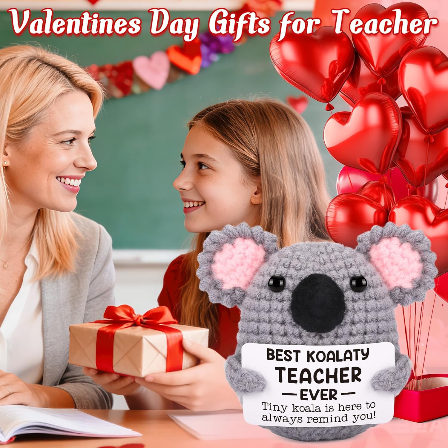 Teacher Appreciation Bulk Gifts for Men Women, Easter Baskets Thank You Birthday Graduation Gifts for Teachers, Retirement End of The Year Back to School Present, Funny Crochet Koala Office Desk Decor - Image 2