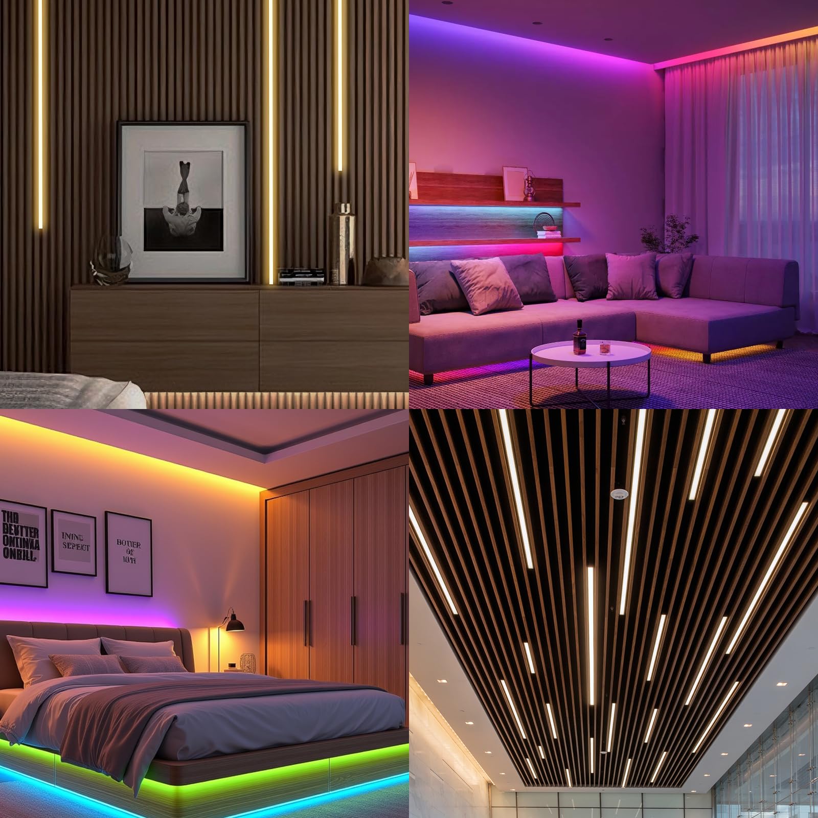 Perfil de aluminio LED, 6 × 1 m, canal en forma de U, 12 × 10 mm, para paneles acústicos con clips de montaje, tiras negras, difusor de canal, resistente al agua, cubierta para luces de neón