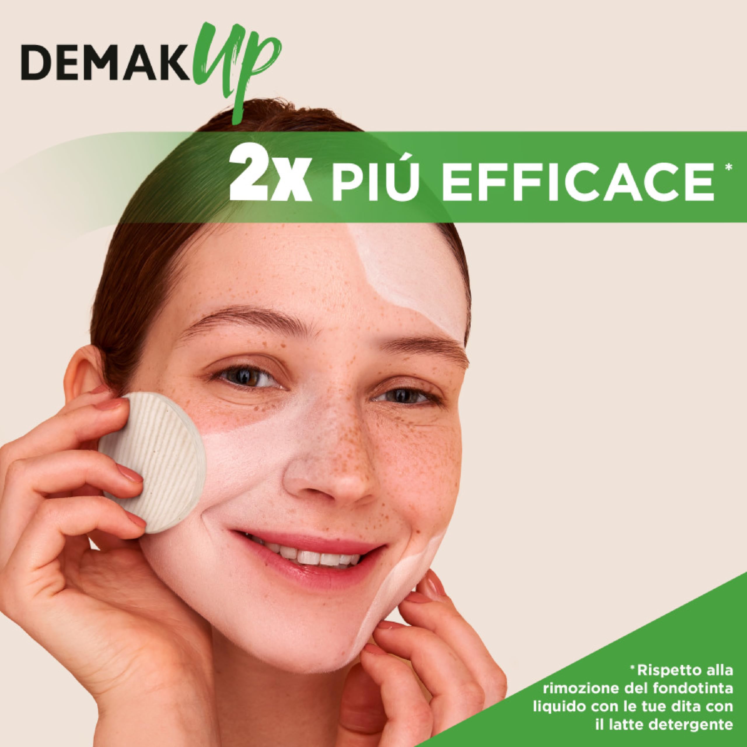 Demak'Up Cotton Bio dischetti struccanti, Confezione da 50 dischetti ovali, cotone non sbiancato