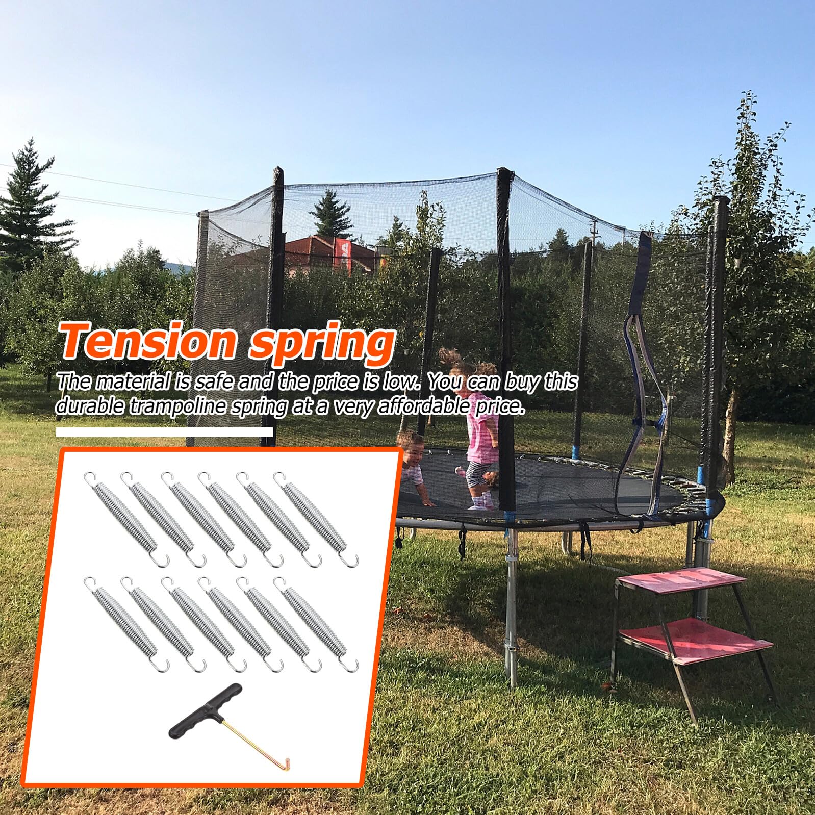 GARVALON Stahlzugfedern mit Haken Spannfedern für Trampolin Ersatzfedern zum Austauschen Alter Federn Verschleißfest und Langlebig