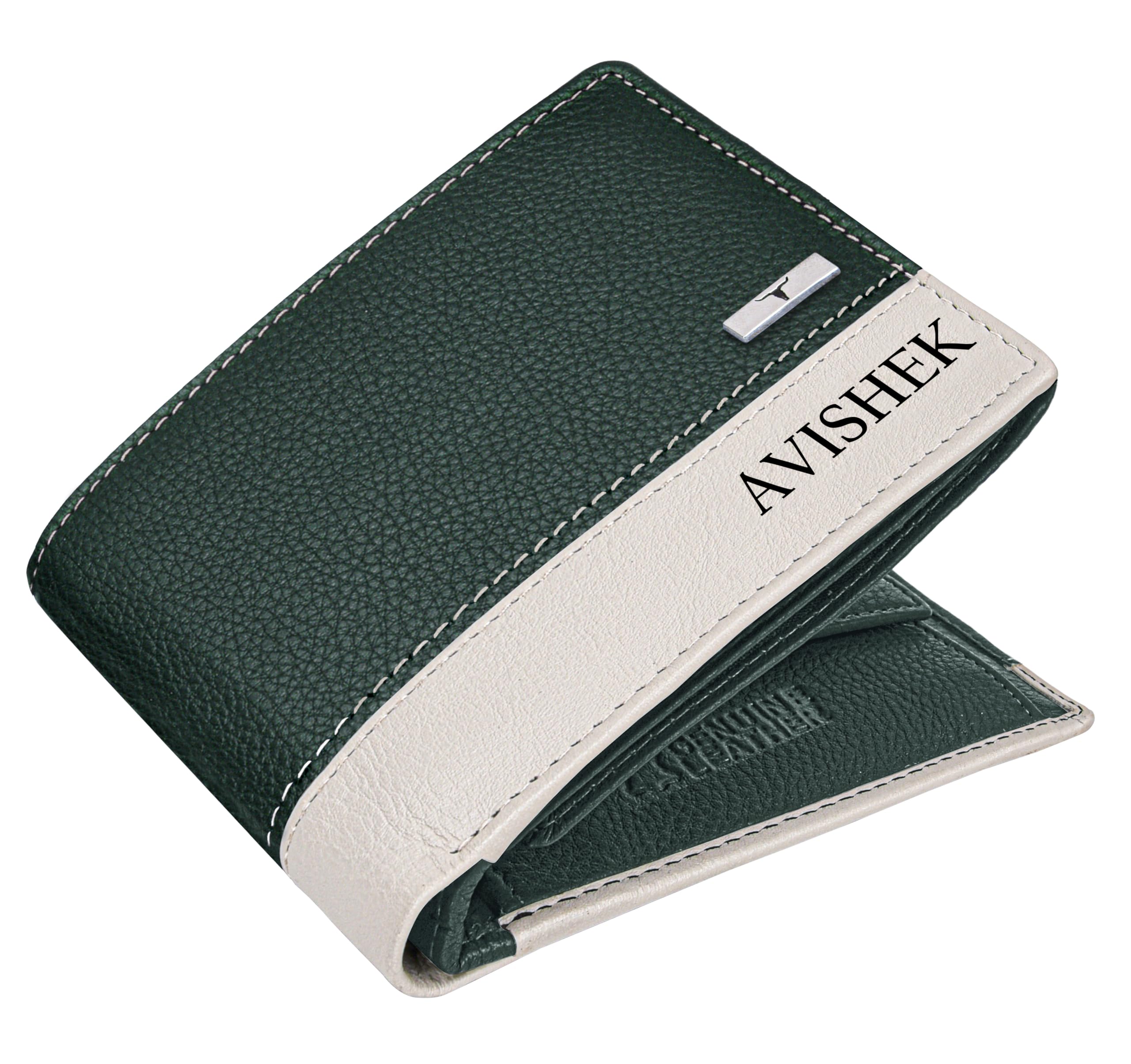 Samuel Custom Green/Sand Leather Wallet for Men-image-35