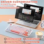 VGN N75 Mechanical Keyboard, Tri-Mode Wireless, Orange | Gasket Hot Swappable, Linear Switches, Creamy Thocky Sound, RGB Backlit, Gaming Keyboard with Knob