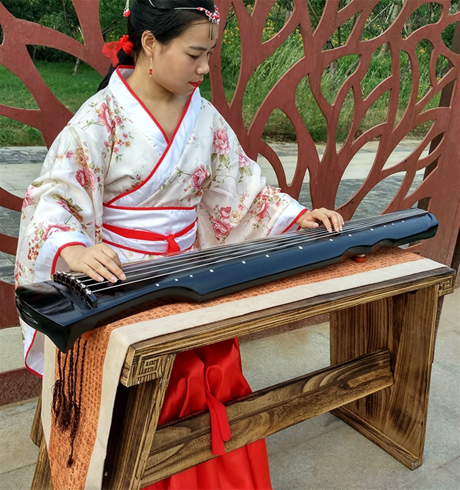 Amazon.co.jp: 中国の古琴 中国のFUXI GUQIN 7文字列古代の