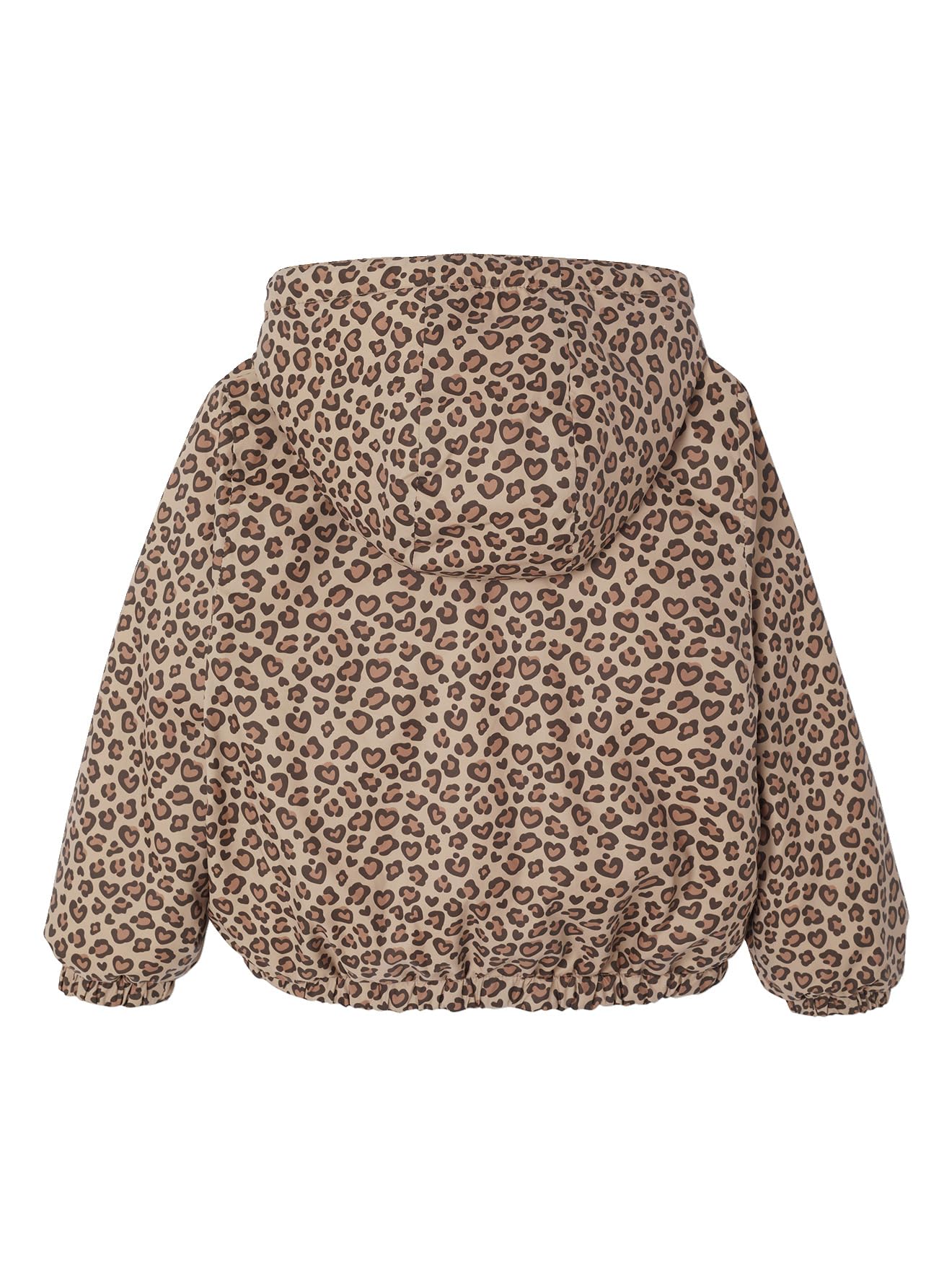 Vertbaudet Wendbare Mädchen Kapuzenjacke mit Leomuster und Teddyfleece