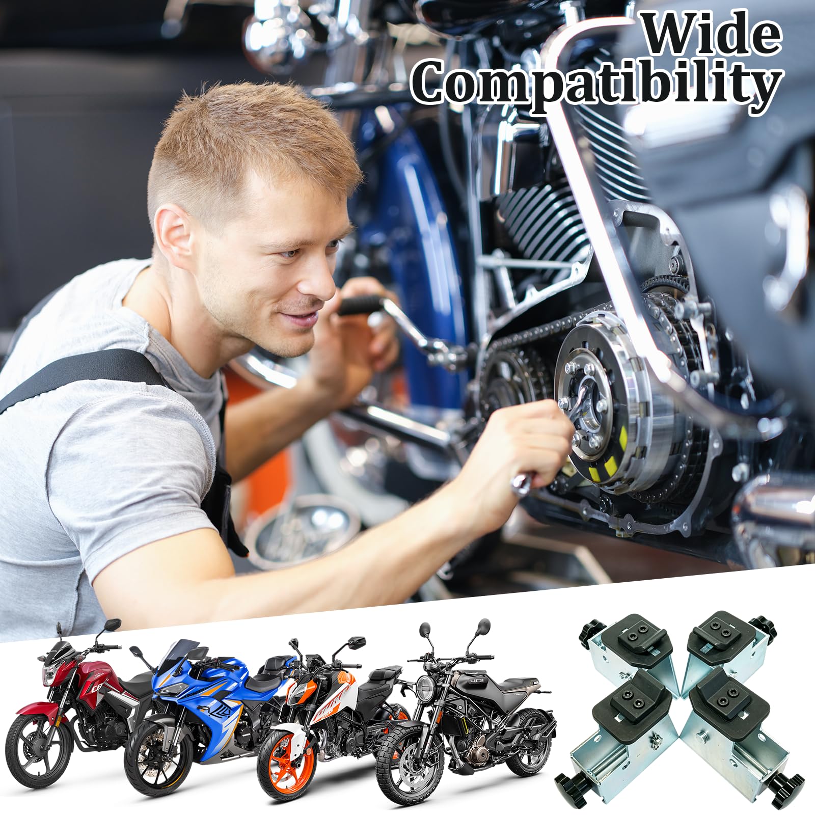 4tlg Motorrad Reifenmontiermaschinen Adapter für Klauen unter 49 mm | Motorradreifen Adapter, Hochwertiger Stahl, vernickelte Oberfläche, Motorrad-Reifenwechsler für Motorrad ATV Roller Dirt Bike