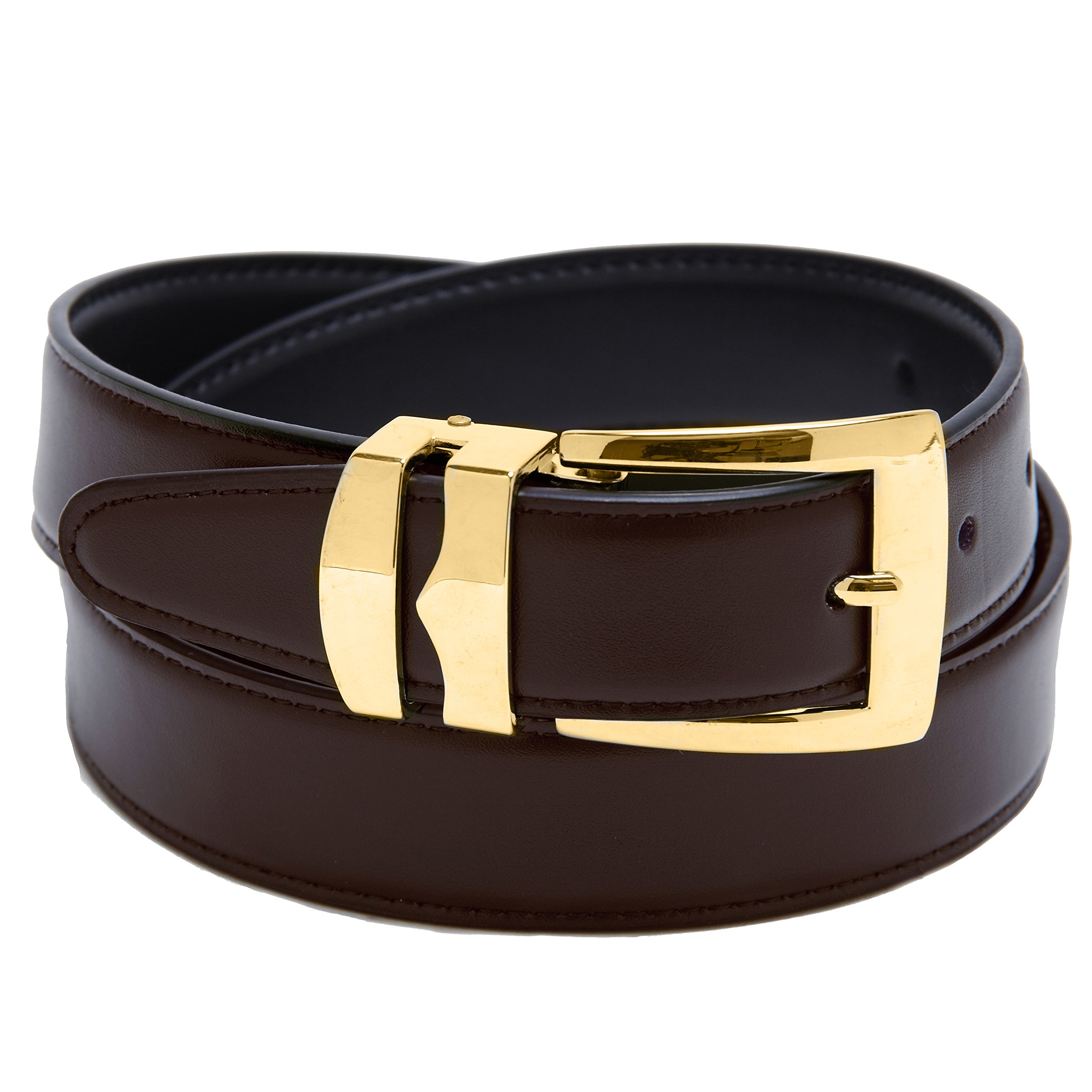 Concitor Reversible Belt Bonded Leather Removable Gold-Tone Buckle BROWN/Black 38