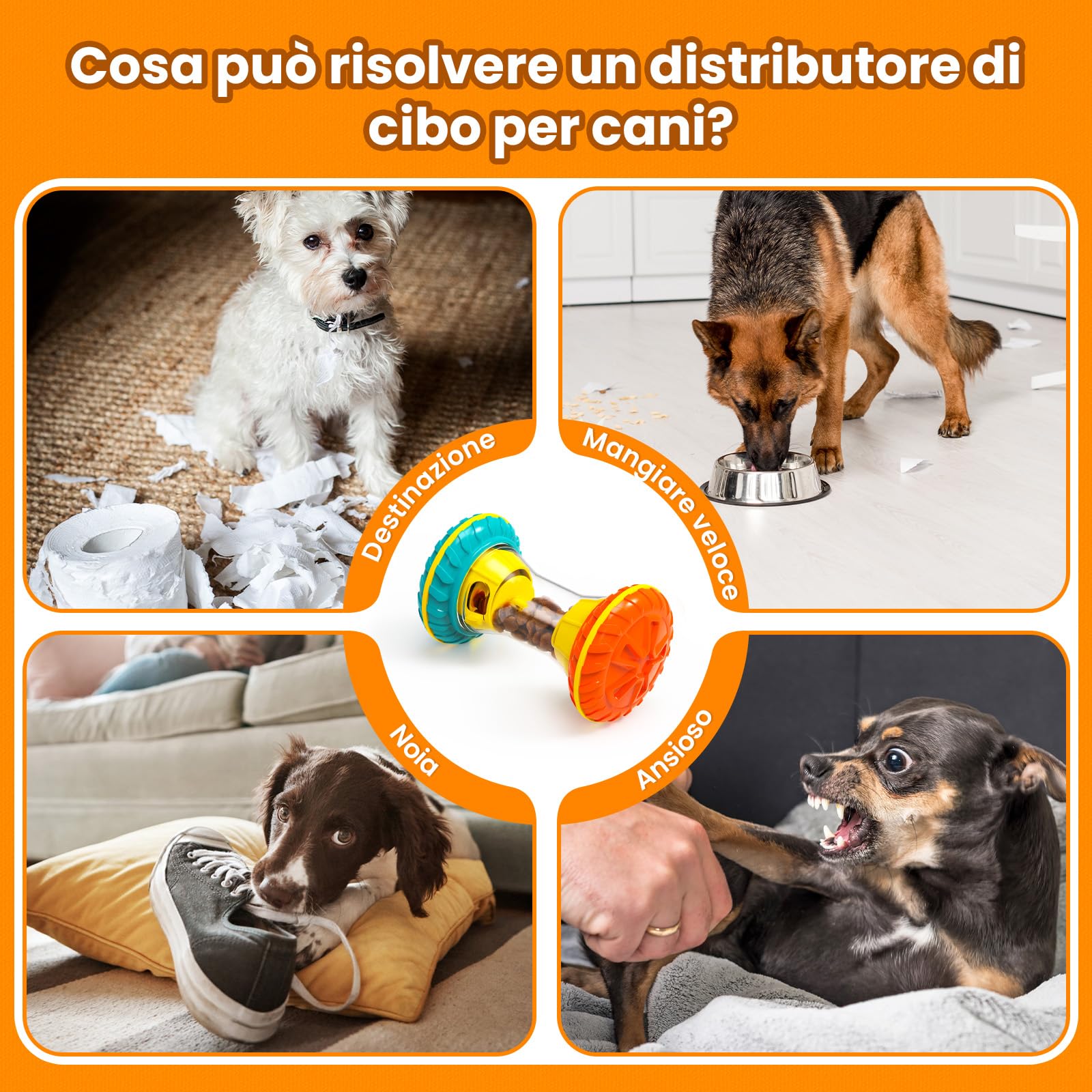 MateeyLife Giochi per Cani Interattivi - Giocattoli Mentalmente Stimolanti con Slow Feeder, Puzzle Anti Noia per Attivazione Mentale Cuccioli/Adulti