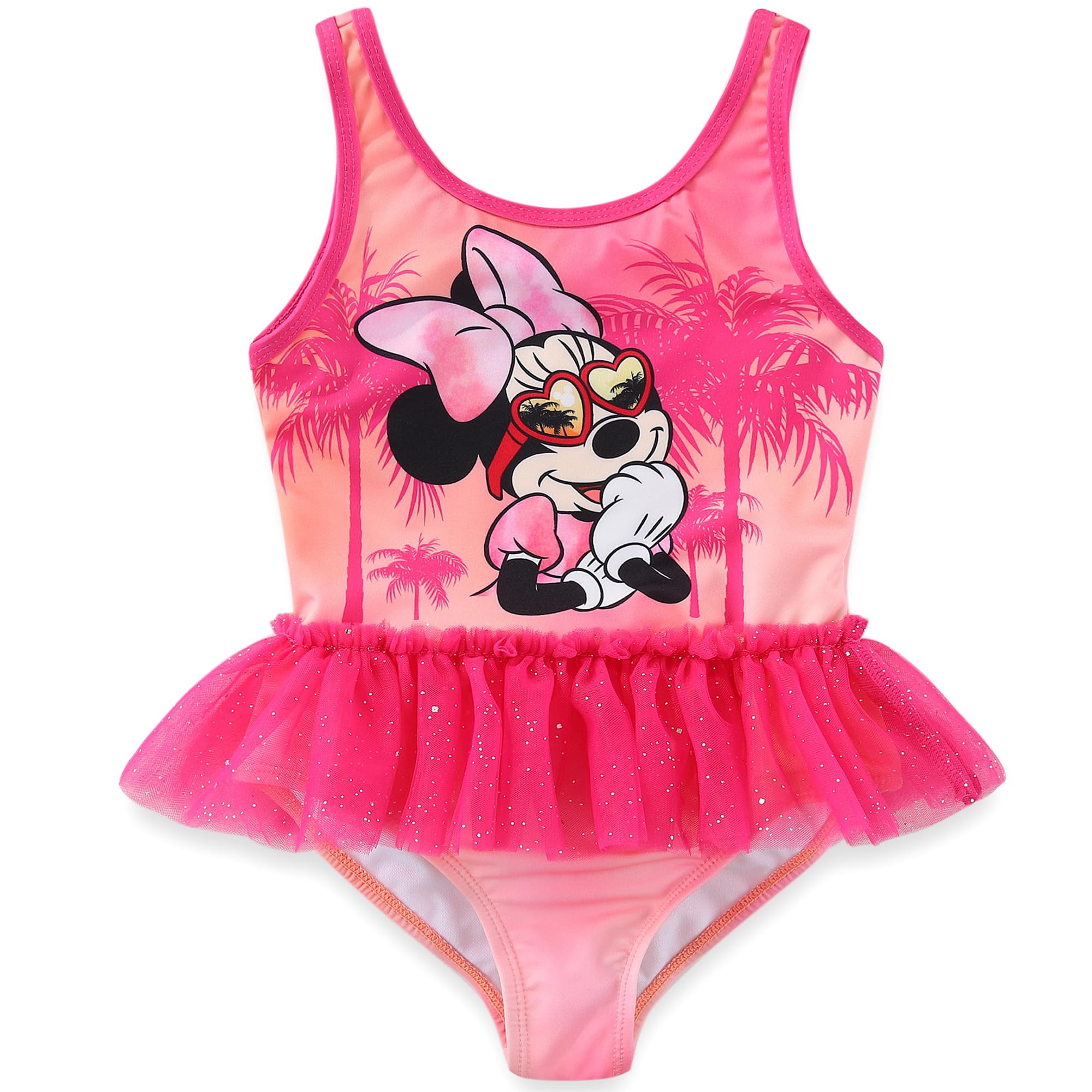 Disney Minnie Mouse Costume da bagno da bambina con SPF 50+, costume intero per bambini piccoli e grandi