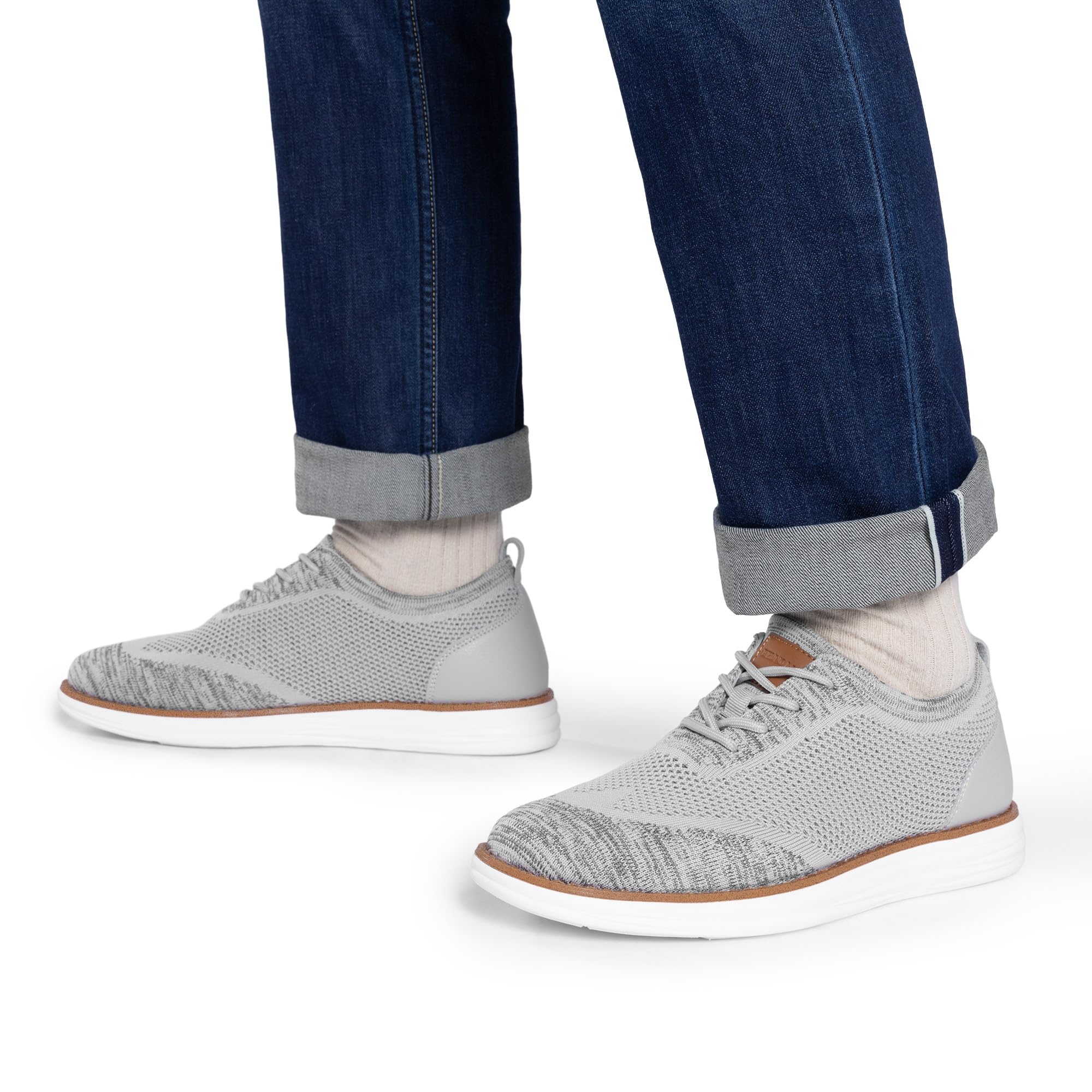 Bruno Marc Zapatos de Cordones Transpirables Zapatillas de Vestir Oxfords Clásico Formales Derby para Hombre Verano Casuales,Size 46,Gris Claro,GRAND-02