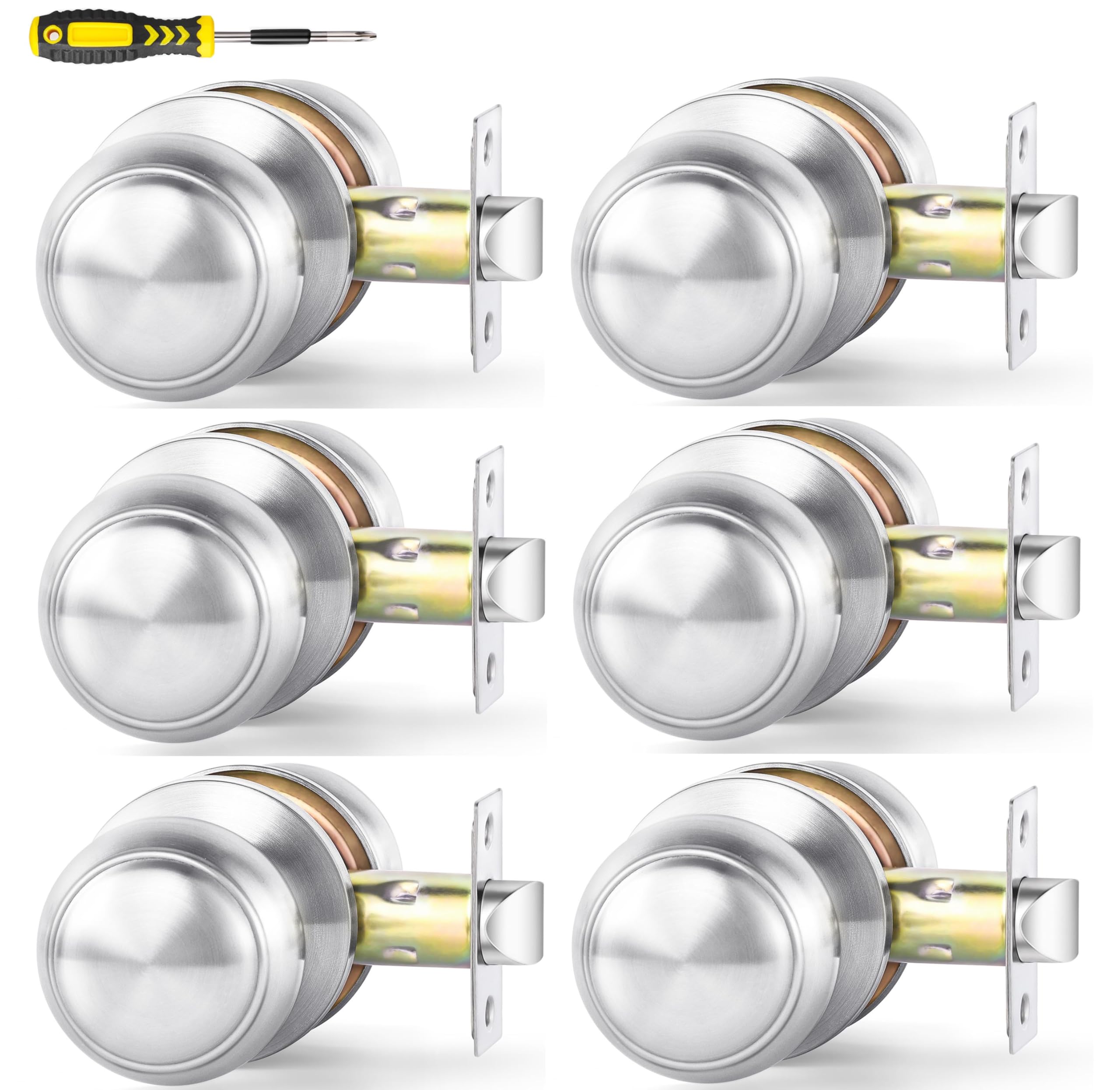 Matte Black Door Knobs - 5 Pack Passage Handles -13
