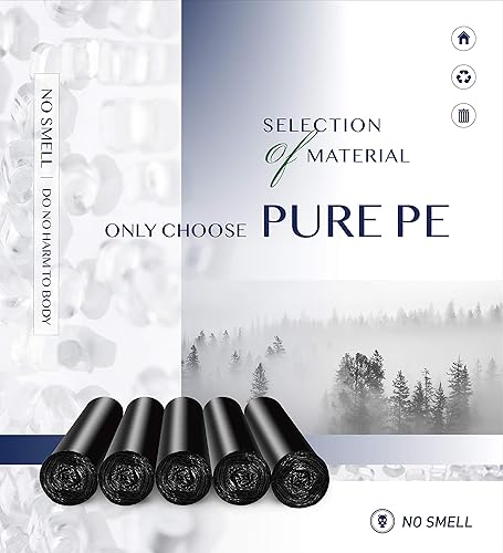 Miniatura 2 de FORID Pequeñas bolsas de basura negras  Bolsas de basura de 4 galones, 220 unidades, forros de plástico fuerte de 15 litros para cocina, baño,