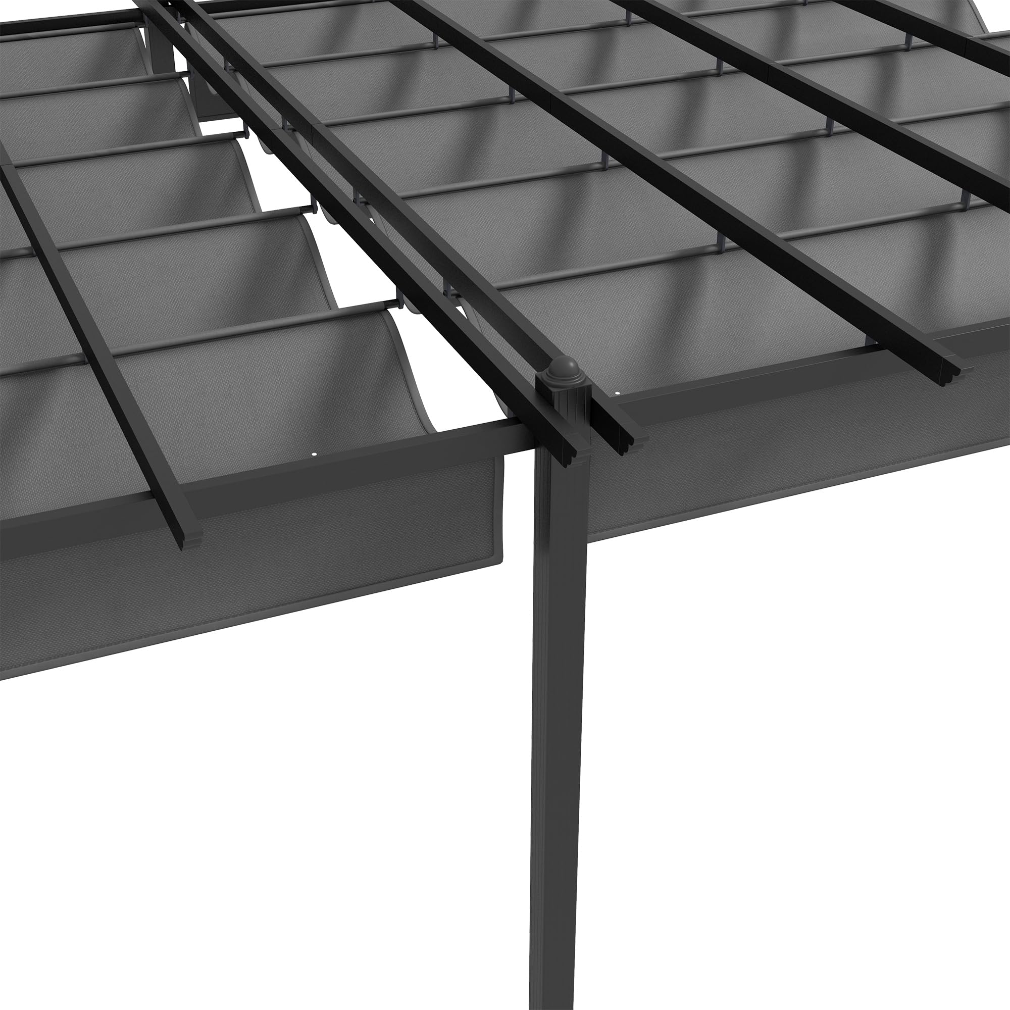 Outsunny Pergola Jardin Exterieur 3,6 x 6 m coulissante rétractable pour terrasse Structure en Aluminium + Toile Polyester - Gris foncé
